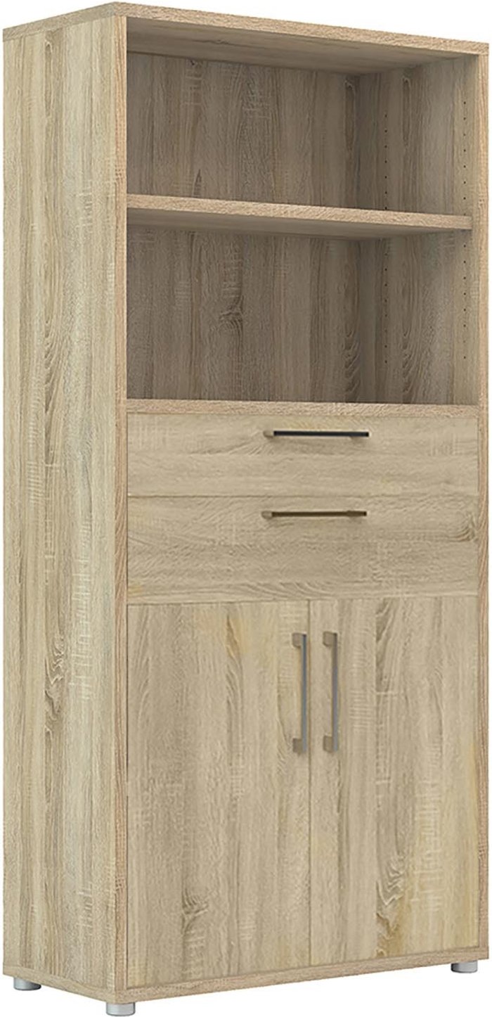 The Range | Furniture To Go Prima 2-Shelf 2-Drawer 2-Door Bookcase - Oak Furniture To Go Prima 2-Shelf 2-Drawer 2-Door Bookcase - Oak