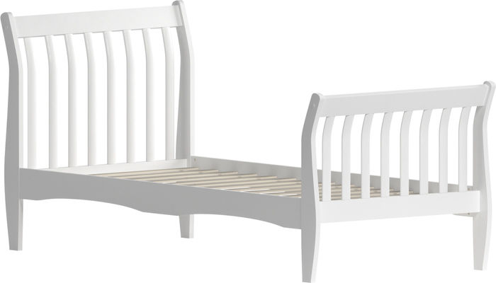 The Range | Orion Single Sleigh Bed - White - White Orion Single Sleigh Bed - White - White
