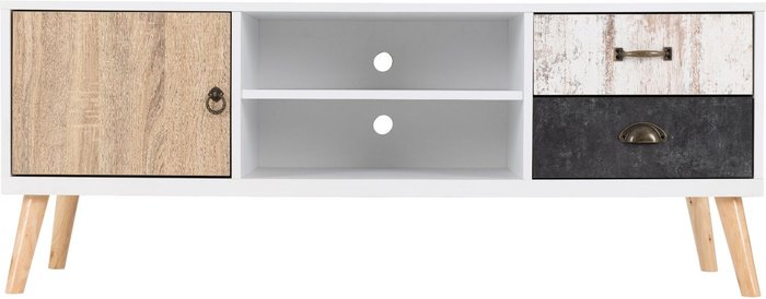 The Range | Seconique Nordic 1 Door 2 Drawer TV Unit - White Seconique Nordic 1 Door 2 Drawer TV Unit - White