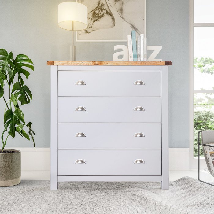 The Range | Cabinet Bits Argenta 4 Drawer Chest - Grey / Chrome / Cup Cabinet Bits Argenta 4 Drawer Chest - Grey / Chrome / Cup