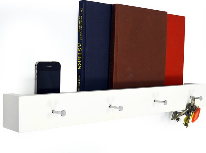 The Range | Techstyle Techstyle Ellis Wall Mounted 2Ft / 40Cm Floating 4 Coat Hook Shelf / Bathroom Storage White Techstyle Techstyle Ellis Wall Mounted 2Ft / 40Cm Floating 4 Coat Hook Shelf / Bathroom Storage White