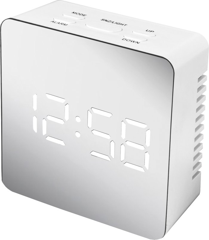 The Range | Acctim Lexington LED Cubed Alarm Clock White - White Acctim Lexington LED Cubed Alarm Clock White - White