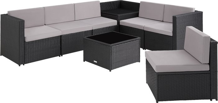 The Range | TECTAKE Tectake Verona Rattan Garden Sofa Set - Black TECTAKE Tectake Verona Rattan Garden Sofa Set - Black