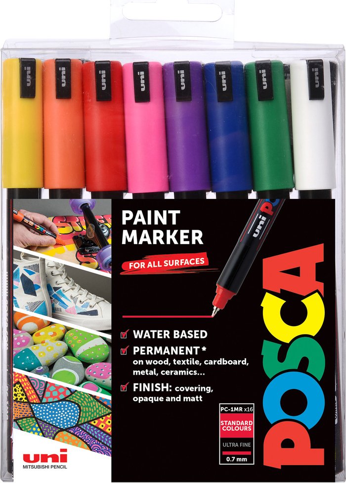 The Range | UNI Posca PC-1MR 16 Standard Colours - Multi UNI Posca PC-1MR 16 Standard Colours - Multi