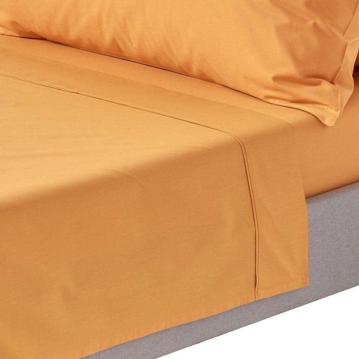The Range | Homescapes 200 Thread Count Egyptian Cotton Flat Sheet - Mustard / Double Homescapes 200 Thread Count Egyptian Cotton Flat Sheet - Mustard / Double