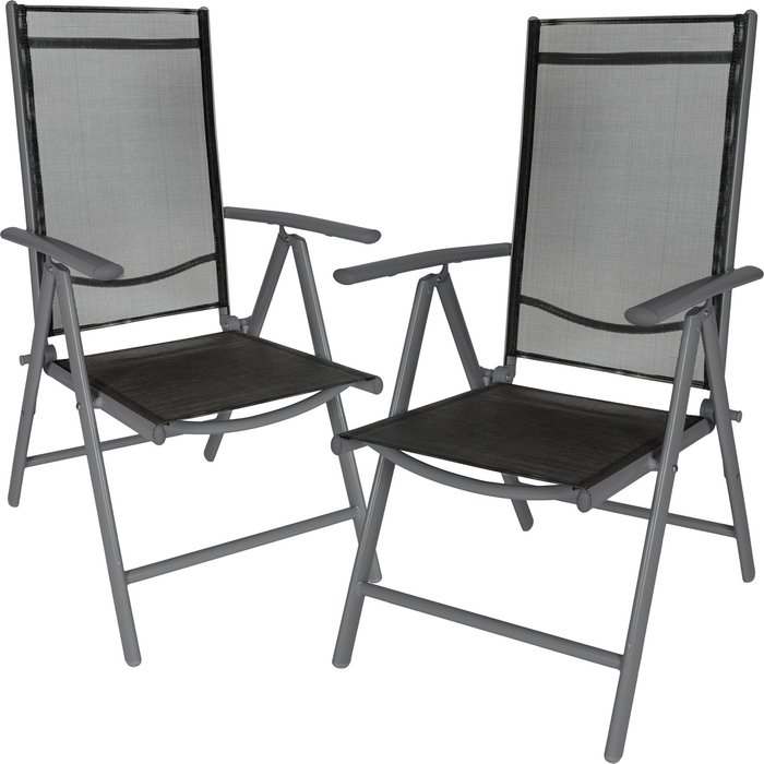 The Range | TECTAKE Tectake 2 Folding Aluminium Garden Chairs Black TECTAKE Tectake 2 Folding Aluminium Garden Chairs Black