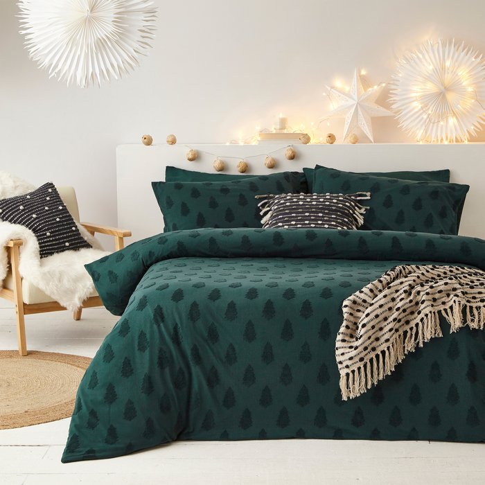 The Range | furn Furn. Tufted Tree Green Duvet Cover and Pillowcase Set Green furn Furn. Tufted Tree Green Duvet Cover and Pillowcase Set Green