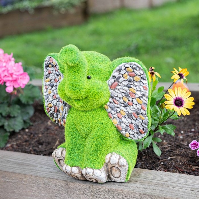 The Range | Garden Mile Flocked Moss Elephant Garden Ornament - Green Garden Mile Flocked Moss Elephant Garden Ornament - Green