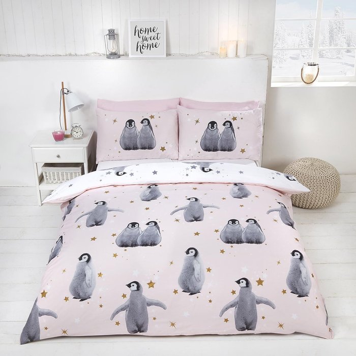 The Range | Starry Penguins Pink Duvet Set - King Starry Penguins Pink Duvet Set - King