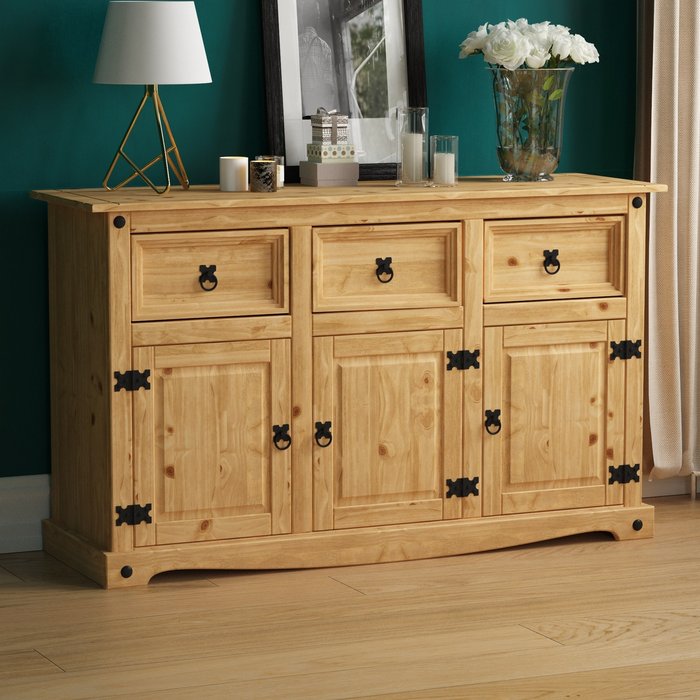 The Range | Corona 3 Door 3 Drawer Sideboard - Pine - Pine Corona 3 Door 3 Drawer Sideboard - Pine - Pine