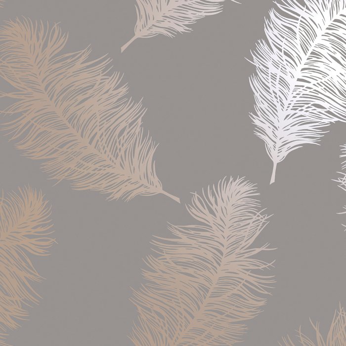 The Range | Holden Decor Holden Decor Fawning Feather Grey / Rose Gold Wallpaper Holden Decor Holden Decor Fawning Feather Grey / Rose Gold Wallpaper