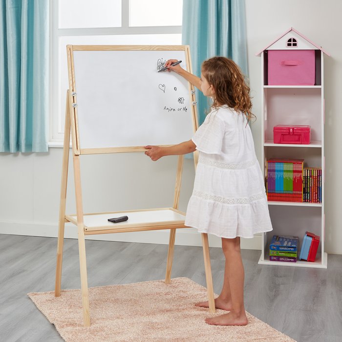 The Range | LIBERTY HOUSE TOYS 4-in-1 Wooden Height Adjustable Kids Art Easel Double Sided Easel Chalkboard and Magentic Dry Wipe Board with Accessories - Liberty House Toys LIBERTY HOUSE TOYS 4-in-1 Wooden Height Adjustable Kids Art Easel Double Sided Easel Chalkboard and Magentic Dry Wipe Board with Accessories - Liberty House Toys