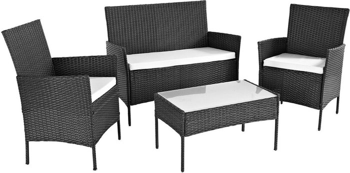 The Range | Neo Direct Neo Direct 4 Piece Rattan Outdoor Garden Sofa Set - Black Neo Direct Neo Direct 4 Piece Rattan Outdoor Garden Sofa Set - Black