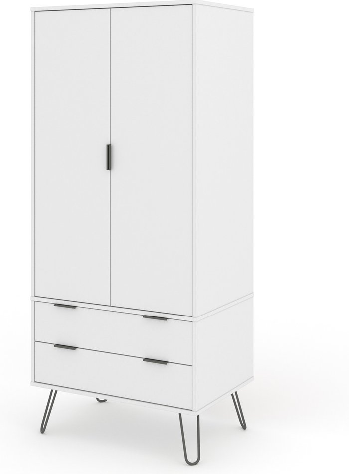 The Range | Core Products Ltd Augusta White 2 Door 2 Drawer Wardrobe - White Core Products Ltd Augusta White 2 Door 2 Drawer Wardrobe - White