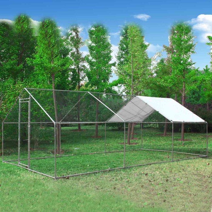 The Range | FOXHUNTER Foxhunter Chicken Run Cage 3X6X2M Crc03 Metal Hammered Silver FOXHUNTER Foxhunter Chicken Run Cage 3X6X2M Crc03 Metal Hammered Silver