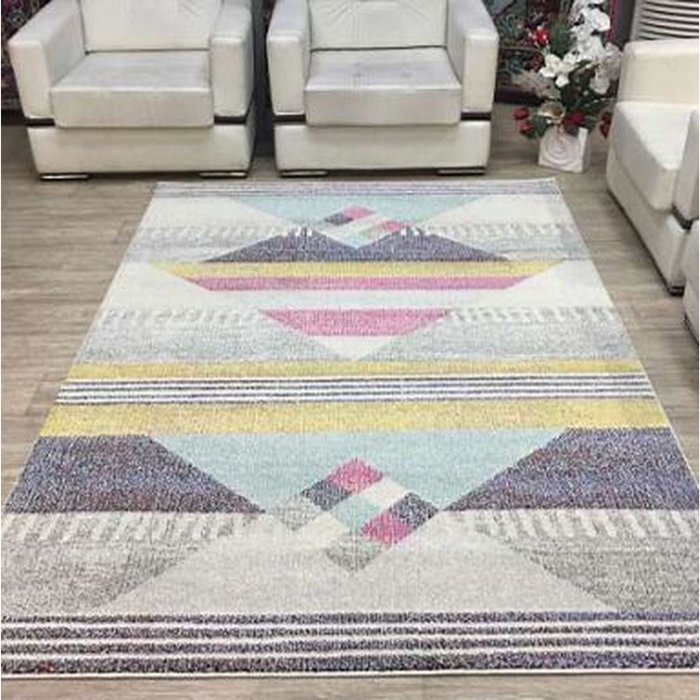 The Range | The Rug Wholesaler Multicolour Geometric Living Room Rug - Casablanca - Grey / 150cm The Rug Wholesaler Multicolour Geometric Living Room Rug - Casablanca - Grey / 150cm