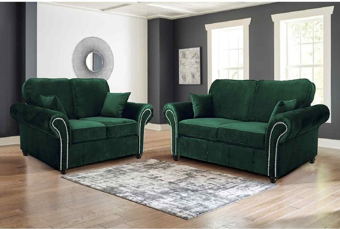 The Range | Simply Eleganza Oakana Luxury Plush Velvet 32 Sofa - Green Simply Eleganza Oakana Luxury Plush Velvet 32 Sofa - Green