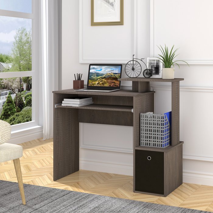 The Range | HOMCOM HOMCOM Computer Desk With Sliding Keyboard Tray Storage Drawer Grey HOMCOM HOMCOM Computer Desk With Sliding Keyboard Tray Storage Drawer Grey