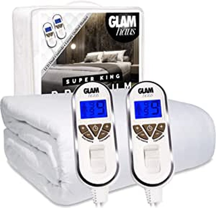 The Range | Glam Haus Glam Haus Glamhaus Super King Size Electric Blanket - Fitted Mattress Bed Cover - White Premium Diamond-quilted Glam Haus Glam Haus Glamhaus Super King Size Electric Blanket - Fitted Mattress Bed Cover - White Premium Diamond-quilted