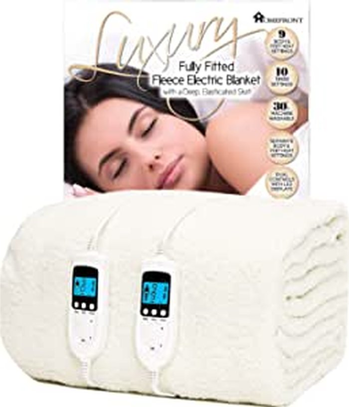 The Range | Homefront Electric Blanket Premium Fleece Fitted Heated Cover - White / Double Homefront Electric Blanket Premium Fleece Fitted Heated Cover - White / Double