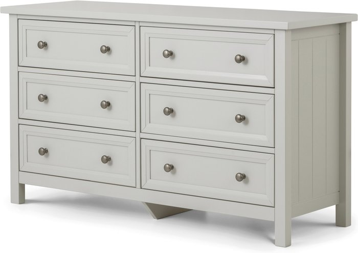 The Range | Julian Bowen Maine 6 Drawer Wide Chest - Dove grey Julian Bowen Maine 6 Drawer Wide Chest - Dove grey