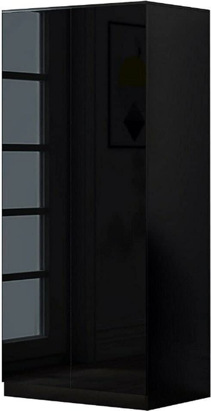 The Range | FWStyle Narvik 2 Door Black Gloss Modern Style Wardrobe Push to Open - Black Gloss FWStyle Narvik 2 Door Black Gloss Modern Style Wardrobe Push to Open - Black Gloss