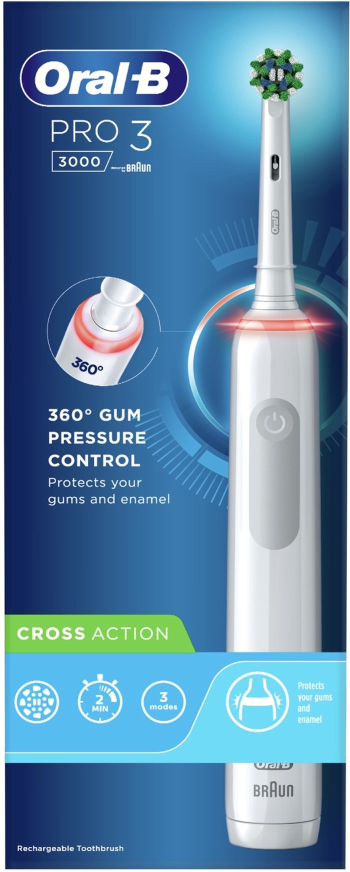 The Range | Oral B ORAL B CrossAction Pro 3 3000 Electric Toothbrush Oral B ORAL B CrossAction Pro 3 3000 Electric Toothbrush