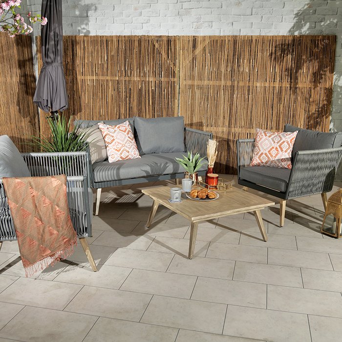 The Range | Royalcraft MILAN 4 Seater 4 Piece Lounging Coffee Set - Grey Royalcraft MILAN 4 Seater 4 Piece Lounging Coffee Set - Grey