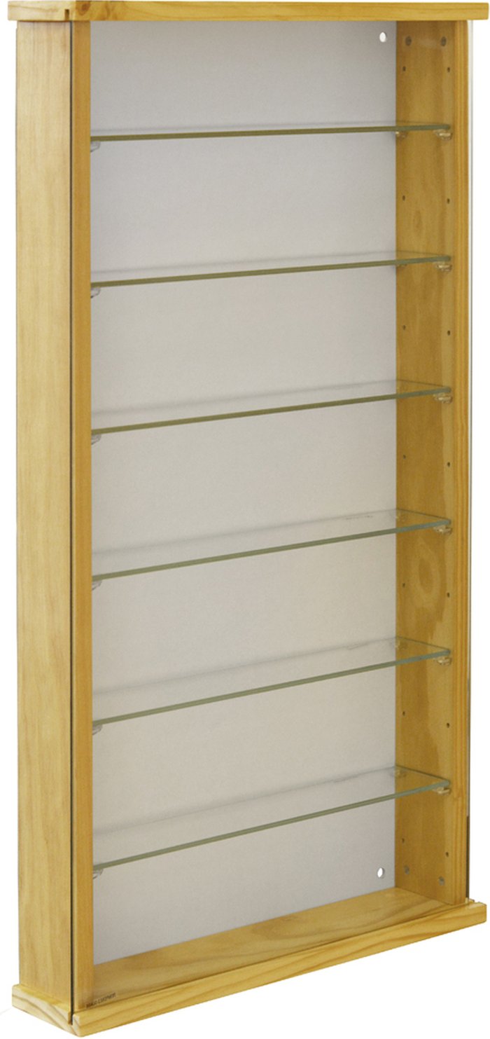 The Range | Techstyle Techstyle Exhibit Solid Wood 6 Shelf Glass Wall Display Cabinet Pine Techstyle Techstyle Exhibit Solid Wood 6 Shelf Glass Wall Display Cabinet Pine
