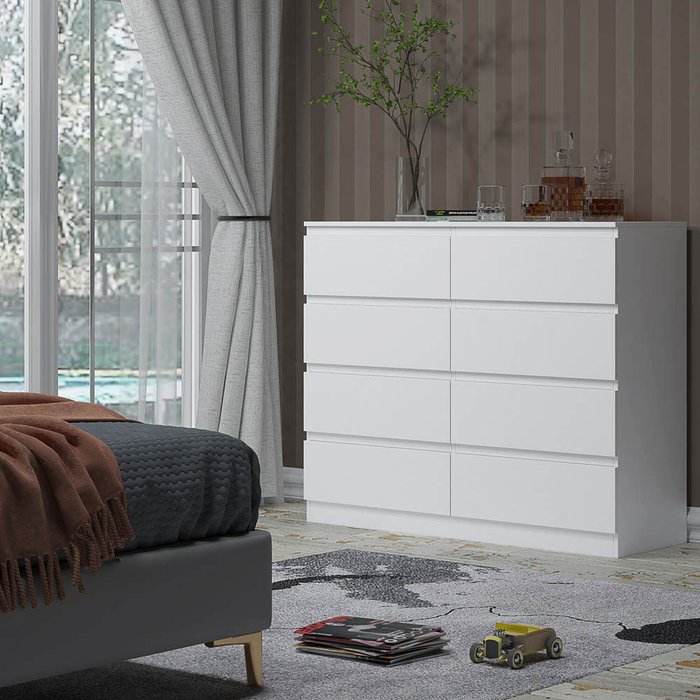 The Range | FWStyle FWStyle 8 Drawer Chest Of Drawers Matt White FWStyle FWStyle 8 Drawer Chest Of Drawers Matt White