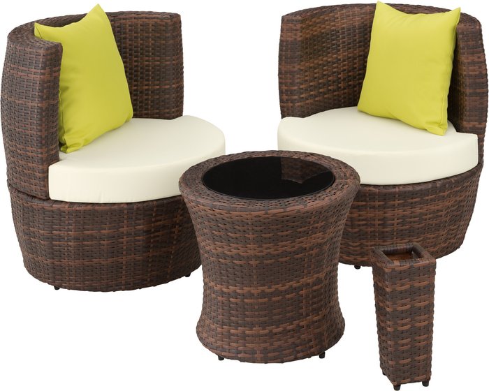 The Range | TECTAKE Tectake Nizza Rattan Bistro Set - Brown TECTAKE Tectake Nizza Rattan Bistro Set - Brown
