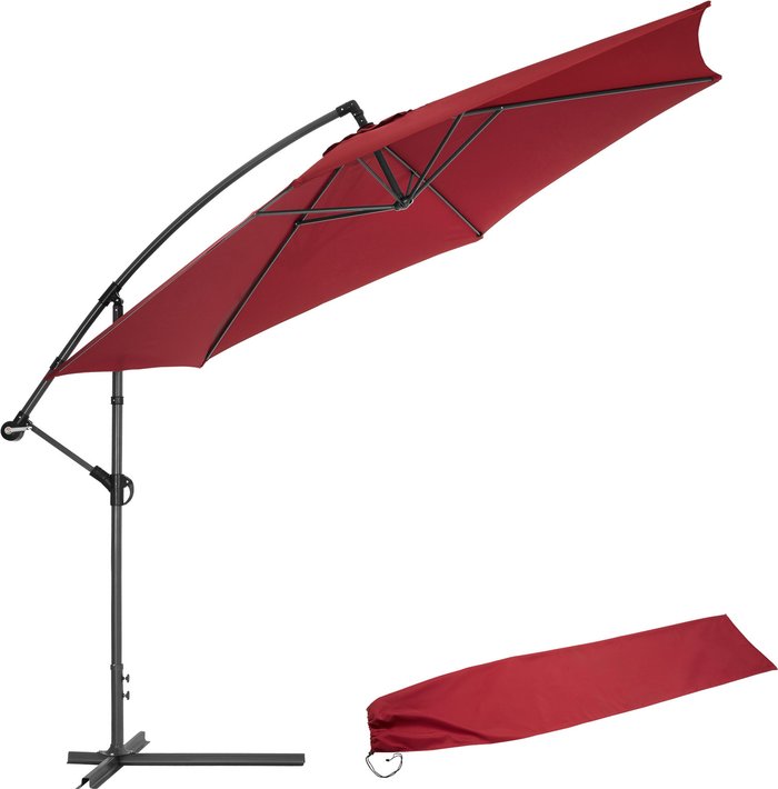 The Range | TECTAKE Tectake Cantilever Parasol 350cm With Protective Sleeve Red TECTAKE Tectake Cantilever Parasol 350cm With Protective Sleeve Red