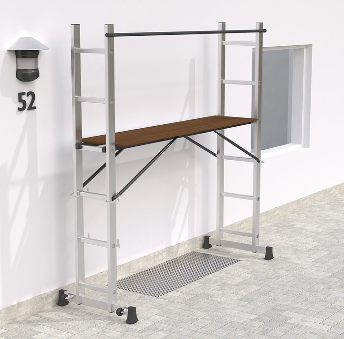The Range | TECTAKE Aluminium Multi-Purpose Ladder With Scaffold - Silver TECTAKE Aluminium Multi-Purpose Ladder With Scaffold - Silver