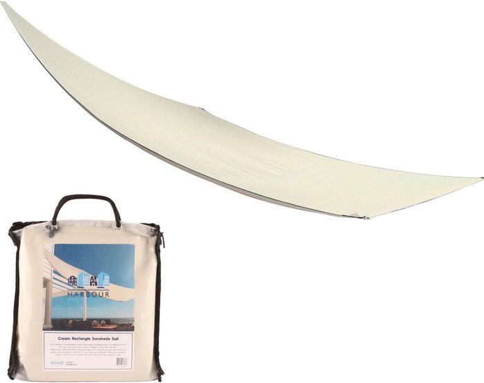 The Range | Harbour Housewares Rectangle Shade Sail - 2.5 x 3m - Cream Harbour Housewares Rectangle Shade Sail - 2.5 x 3m - Cream