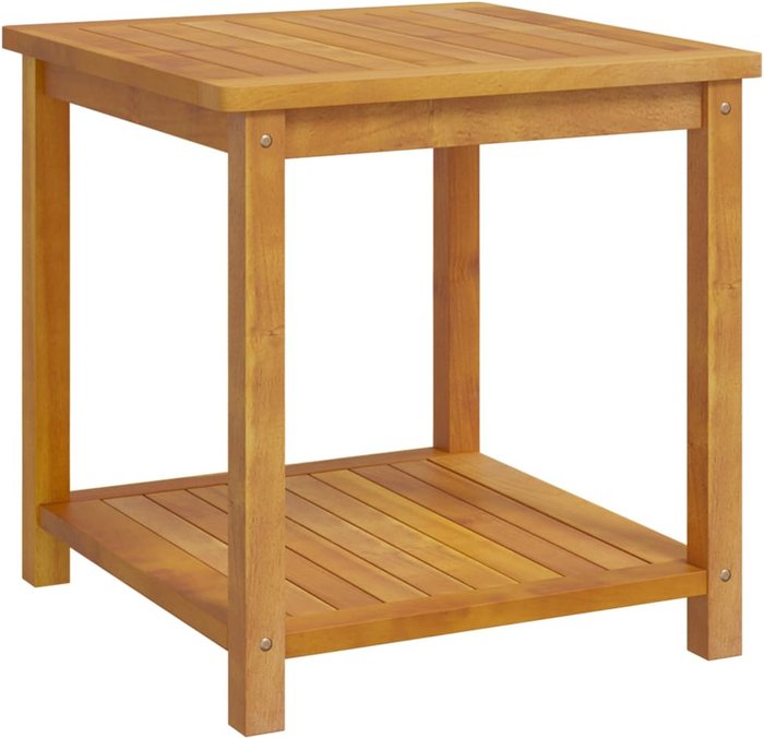 The Range | Garden Side Table With Shelf Acacia - brown Garden Side Table With Shelf Acacia - brown