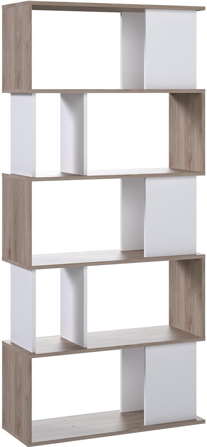 The Range | Furniture To Go Maze Open Bookcase - White & Oak Furniture To Go Maze Open Bookcase - White & Oak