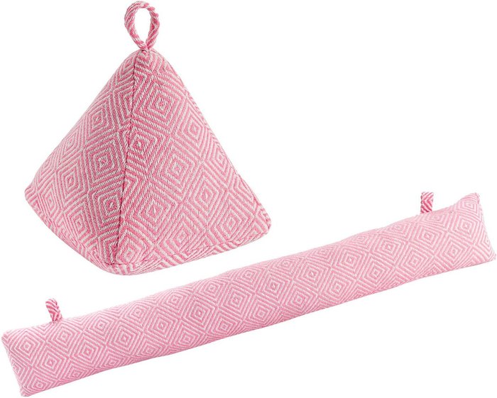 The Range | Nicola Spring Chevron Door Stop Draught Excluder Set - Pink Nicola Spring Chevron Door Stop Draught Excluder Set - Pink