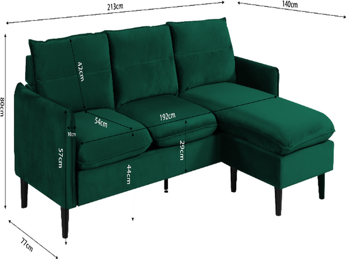 The Range | Humza Amani Aida 3 Seater Velvet Sofa with Matching Footstool JADE - Jade Humza Amani Aida 3 Seater Velvet Sofa with Matching Footstool JADE - Jade