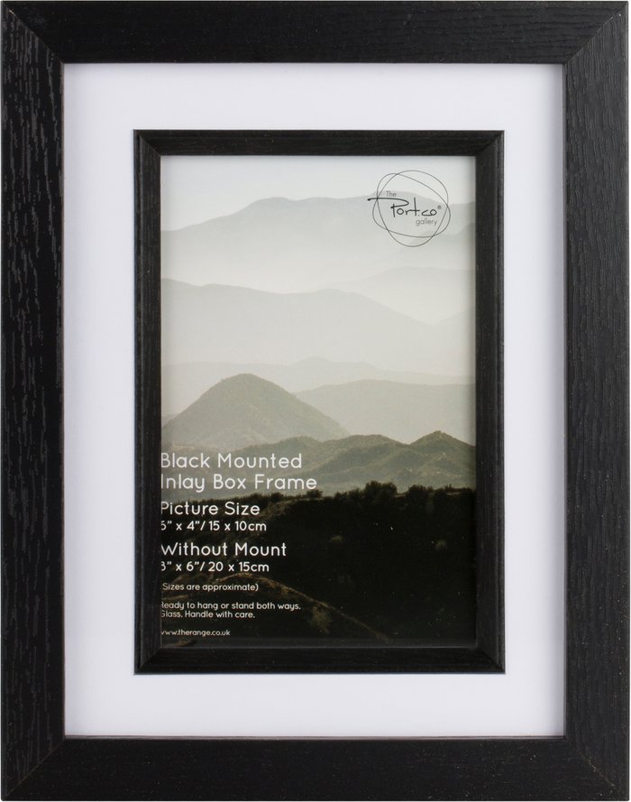 The Range | The Port. Co Gallery Black Mounted Inlay Box Frame - Black / 6x4in The Port. Co Gallery Black Mounted Inlay Box Frame - Black / 6x4in
