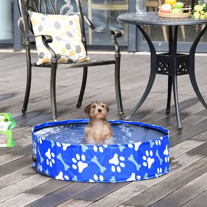 The Range | PawHut PawHut Small Foldable Pet Swimming Pool - Blue PawHut PawHut Small Foldable Pet Swimming Pool - Blue