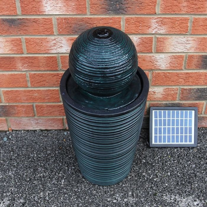 The Range | Monstershop Round Ball Solar Water Feature - Black Monstershop Round Ball Solar Water Feature - Black