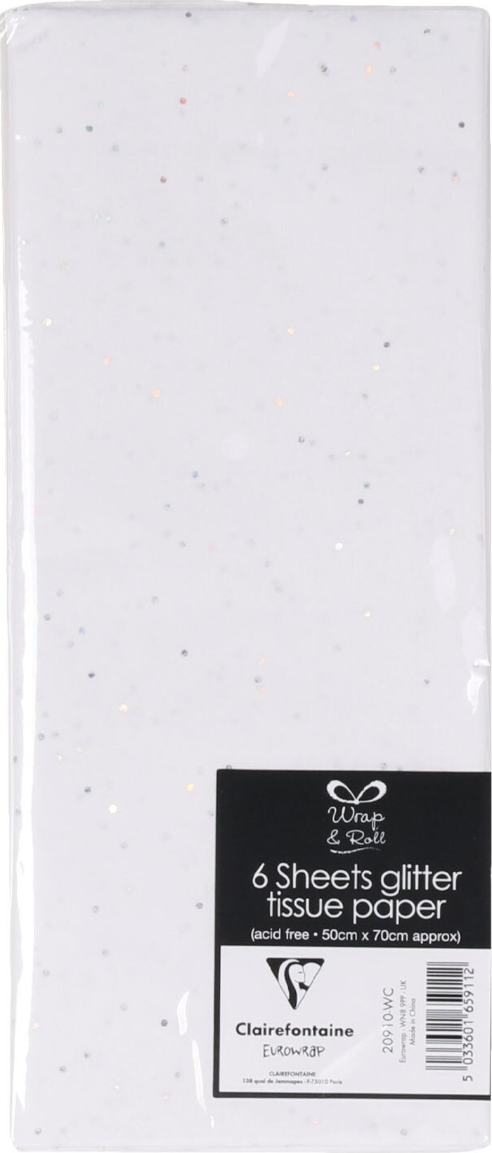 The Range | Pack of 6 Glitter Tissue Paper Sheets - White Pack of 6 Glitter Tissue Paper Sheets - White