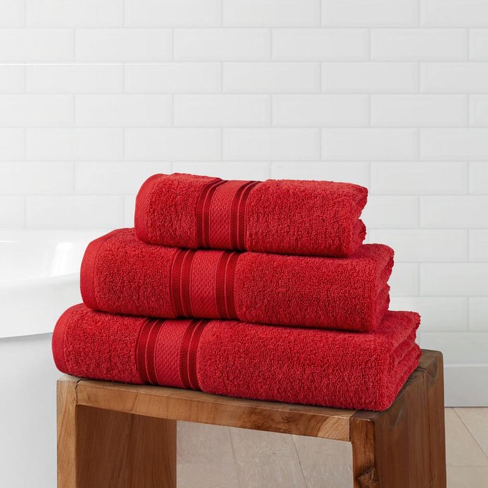 The Range | Vantona Luxury Cotton 550 GSM Bath Towel - Red Vantona Luxury Cotton 550 GSM Bath Towel - Red