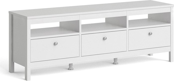 The Range | Furniture To Go Madrid 3-Drawer TV-Unit - White Furniture To Go Madrid 3-Drawer TV-Unit - White