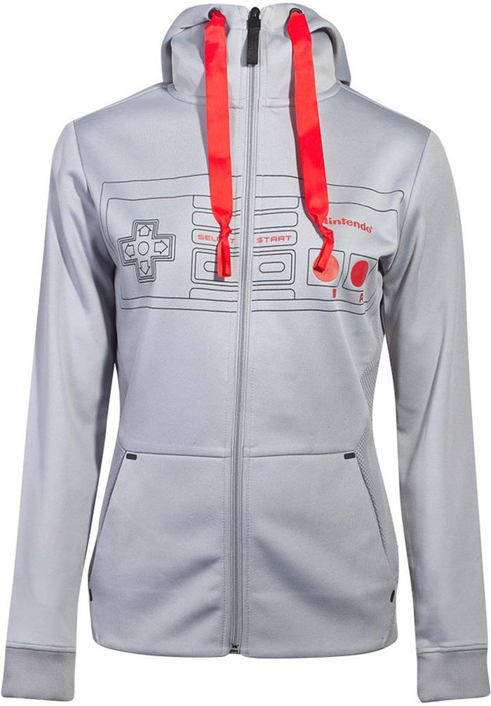 The Range | Nintendo NINTENDO NES Controller Zip Hoodie - Grey / Small Nintendo NINTENDO NES Controller Zip Hoodie - Grey / Small