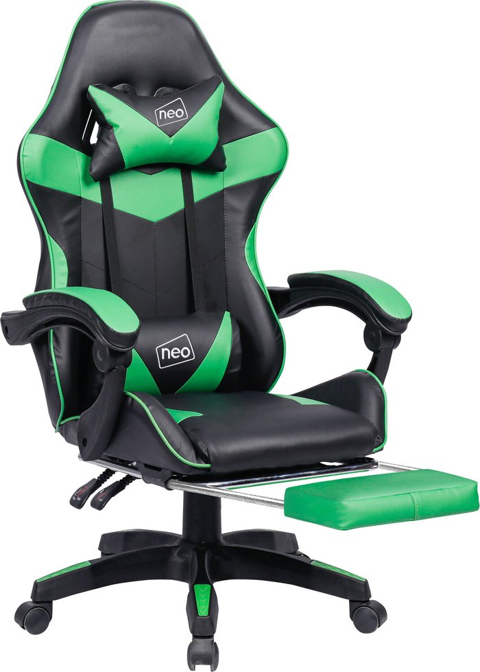 The Range | Neo Neo Racing Computer Gaming Office Chair With Footrest - Green Neo Neo Racing Computer Gaming Office Chair With Footrest - Green