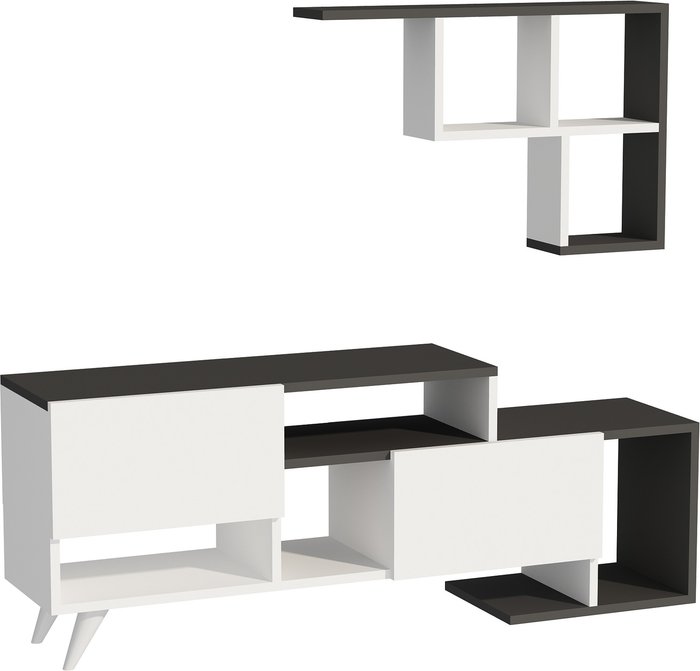 The Range | Destina Home Pilmin TV Stand and Entertainment Center - White - Anthracite Destina Home Pilmin TV Stand and Entertainment Center - White - Anthracite