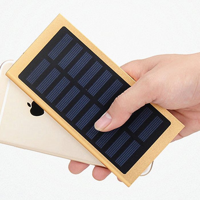 The Range | Ultra Thin Solar Dual USB Power Bank 10000mAh - Gold Ultra Thin Solar Dual USB Power Bank 10000mAh - Gold