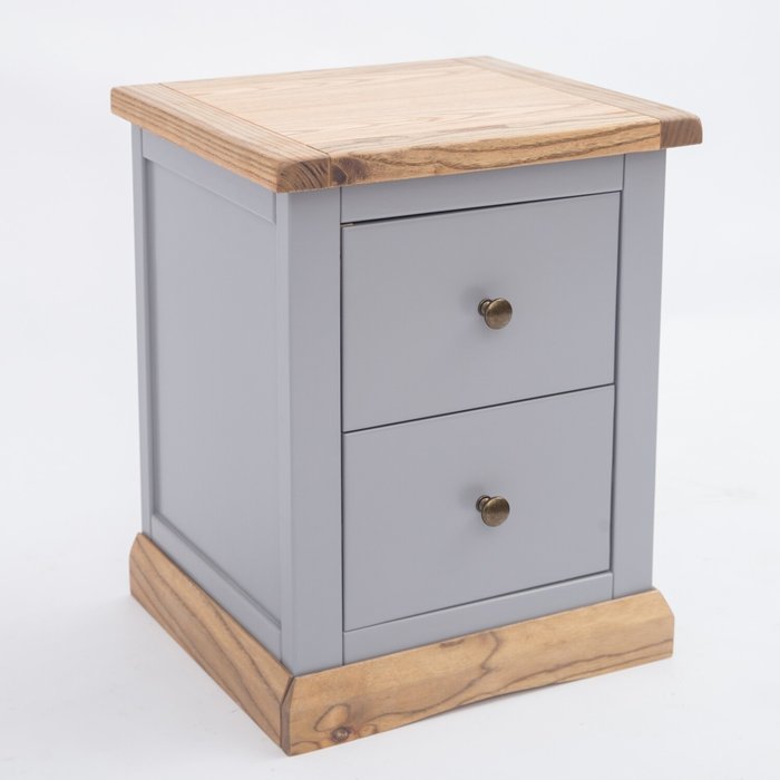 The Range | Cabinet Bits Biccari 1 Drawer Bedside Table with Shelf - Grey / Brass Knob Cabinet Bits Biccari 1 Drawer Bedside Table with Shelf - Grey / Brass Knob