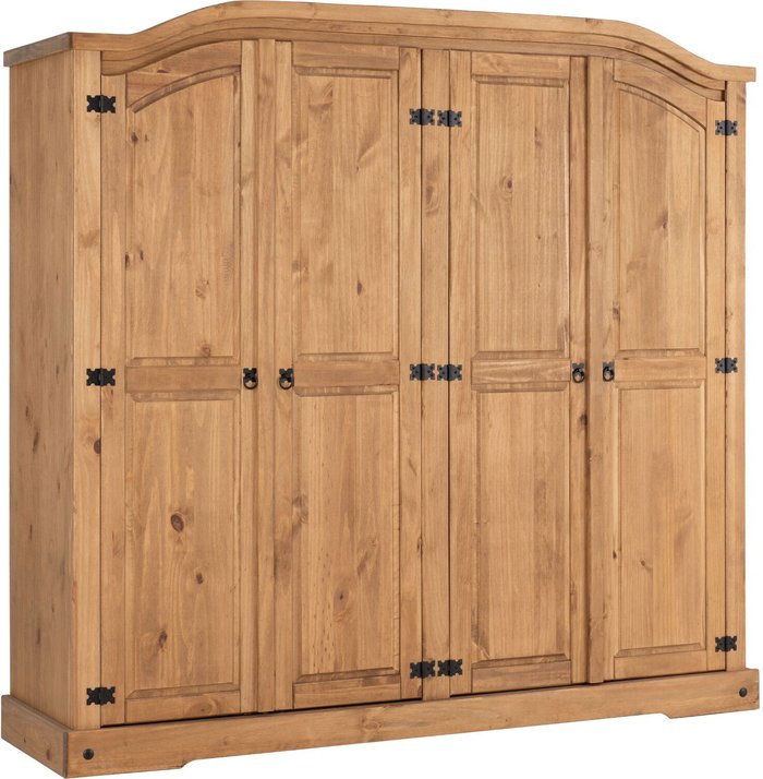The Range | Seconique Corona 4 Door Wardrobe Distressed Waxed Pine - Distressed Waxed Pine Seconique Corona 4 Door Wardrobe Distressed Waxed Pine - Distressed Waxed Pine